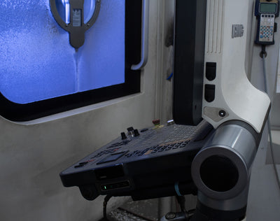 Sanfirth 5-axis CNC mill control station in operation